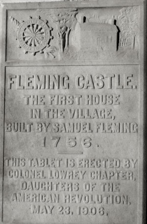 1906 sign on the Fleming Castle